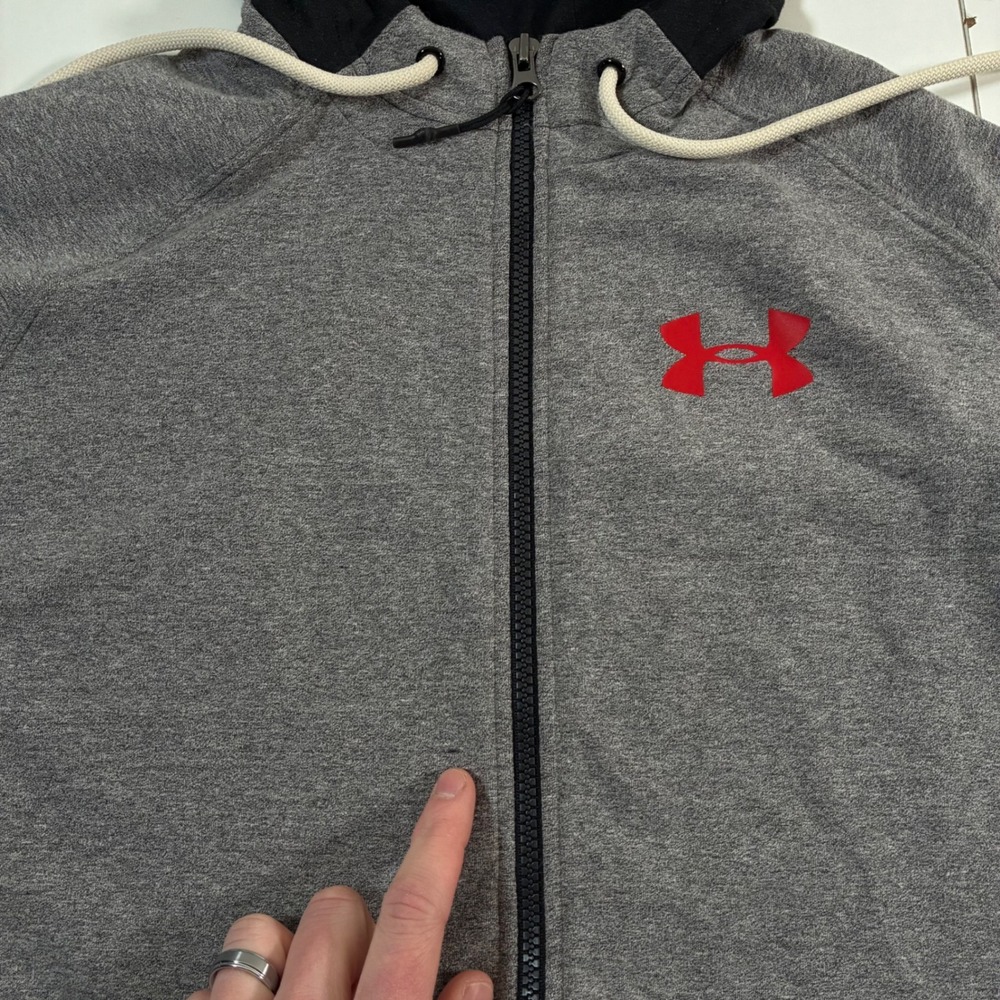 Under Armour Muhammad Ali Hoodie Medium Grey Black Full Zip UA Boxing Jacket - Picture 6 of 11